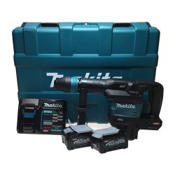 ΘΘ MAKITA マキタ ハンマ 充電器・充電池2個・ケース付 コードレス式 40v HM001GRMX グリーン Aランク