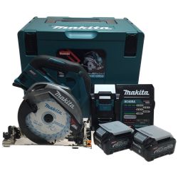 ΘΘ MAKITA マキタ 丸のこ 充電器・充電池2個・ケース付 コードレス式 165mm 40v HS001GRDX ブルー Aランク