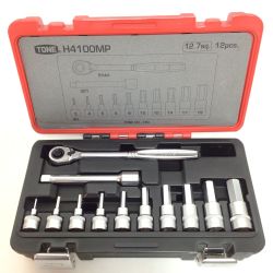 ΘΘ TONE トネ ヘキサゴンソケットレンチセット H4100MP レッド Aランク