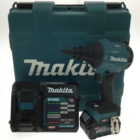  MAKITA マキタ エアダスター AS001GRD 40v 充電器・充電池1個・ケース・ノズル各種・アタッチメント付 程度B AS001GRD グリーン