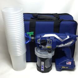 ΘΘ GRACO グレコ グラコ コードレス塗装機 18v 充電器・充電池2個・ケース付 17N224 ブルー Aランク