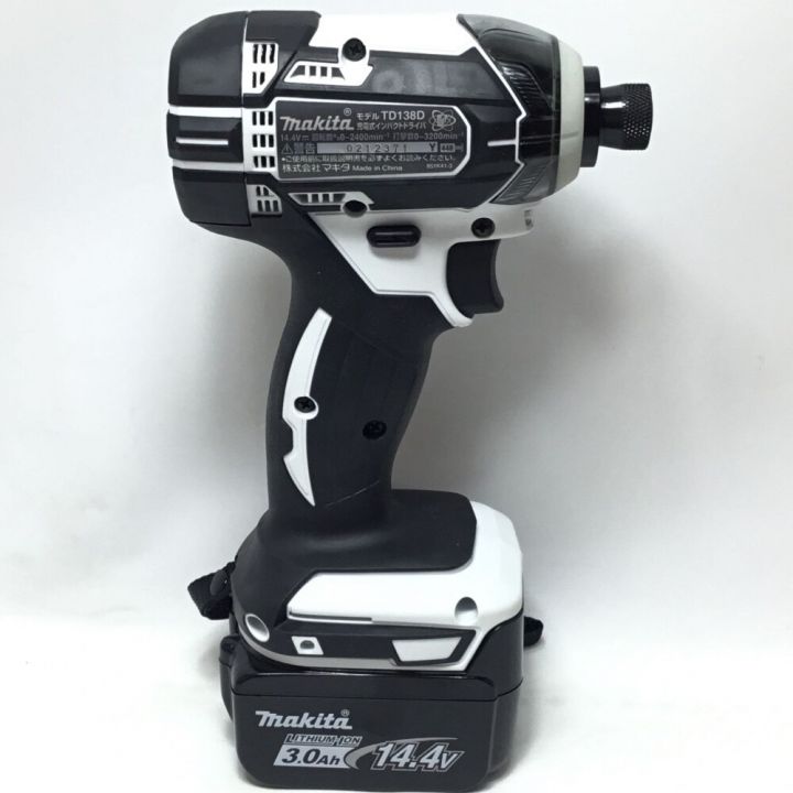 MAKITA マキタ インパクトドライバ 14.4v 未使用品 付属品完備 TD138DRFX ホワイト×ブラック｜中古｜なんでもリサイクルビッグバン