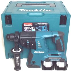 ΘΘ MAKITA マキタ 26mm充電式ハンマドリル 36v 充電器・充電池2個・ケース付 程度B HR263D グリーン Bランク