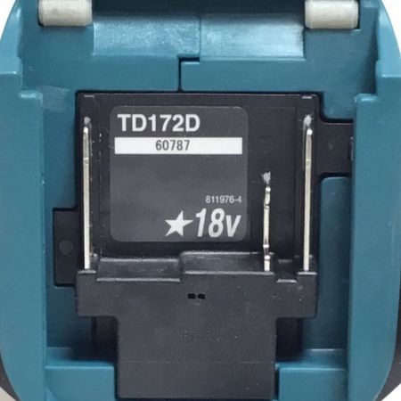  MAKITA マキタ インパクトドライバ 18v 充電器・充電池1個・ケース付 程度B TD172DRGX ブルー
