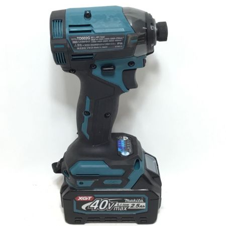  MAKITA マキタ インパクトドライバ 40v 充電器・充電池2個・ケース付 コードレス式 程度A TD002G ブルー