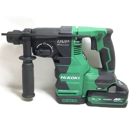  HiKOKI ハイコーキ ハンマドリル 28mm 36v 充電器・充電池2個・ケース付 DH3628DA グリーン