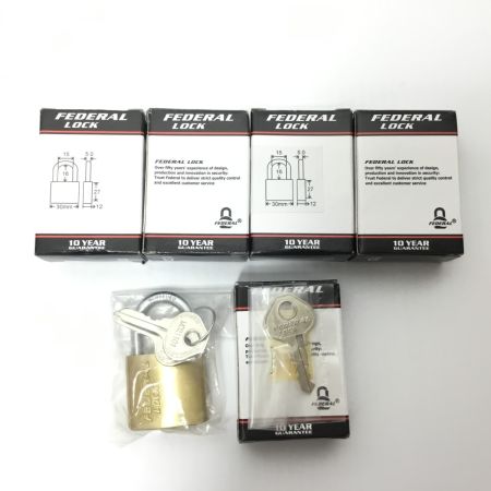  FEDERAL 南京錠 未使用品(S) 6個セット/マスターキー付 XD30-MK-KD6