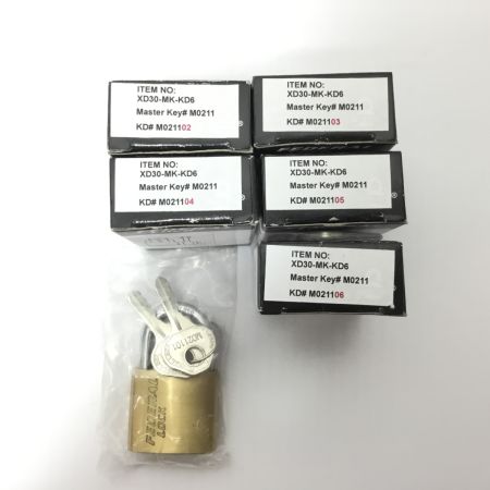  FEDERAL 南京錠 未使用品(S) 6個セット/マスターキー付 XD30-MK-KD6