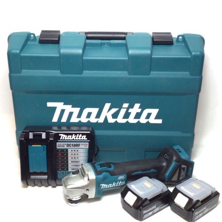 MAKITA マキタ ディスクグラインダー 18v 未使用品 充電器・充電池2個・ケース付 GA412DRGX  ブルー｜中古｜なんでもリサイクルビッグバン