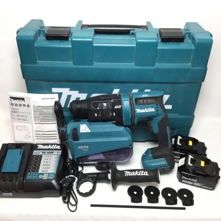  MAKITA マキタ  ハンマドリル 集塵システム・充電器・充電池2個・ケース付 コードレス式 18v HR182DRGXV