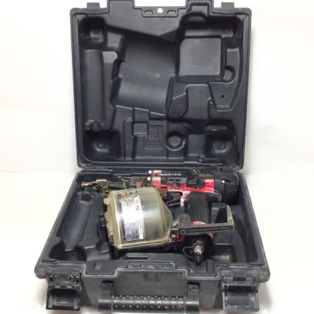  MAKITA マキタ エア釘打ち 高圧 ケース付 程度B キズ・はがれ有 AN636HM レッド×ブラック