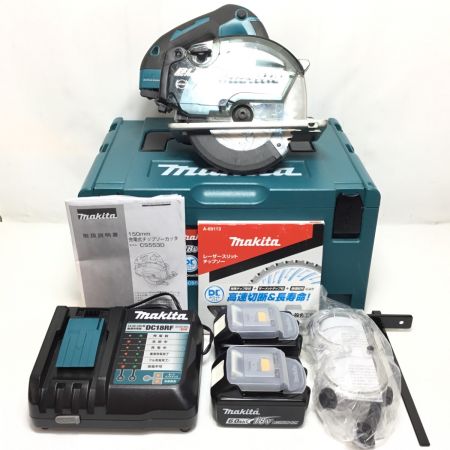  MAKITA マキタ チップソーカッター 18v 充電器・充電池2個・ケース・替刃付 程度B CS553D ブルー