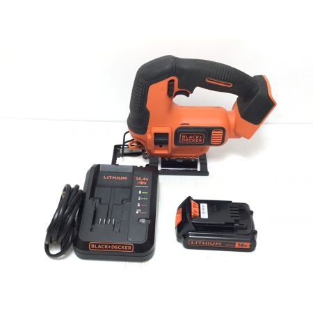  BLACK+DECKER ブラックアンドデッカー ジグソー 程度B 充電器・充電池1個付 コードレス式 18v BDCJS18 オレンジ