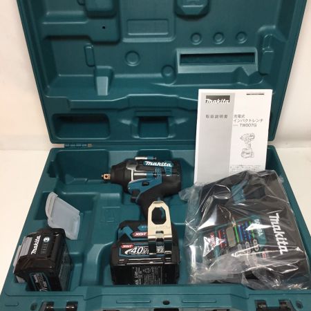  MAKITA マキタ インパクトレンチ 未使用品(S) 充電器・充電池2個・ケース付 コードレス式 40v TW007GRDX ブルー