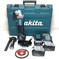 ΘΘ MAKITA マキタ ディスクグラインダー コードレス式 18v 充電器・充電池2個・ケース付  125mm 未使用品(S)  GA518DRGX ブルー Sランク