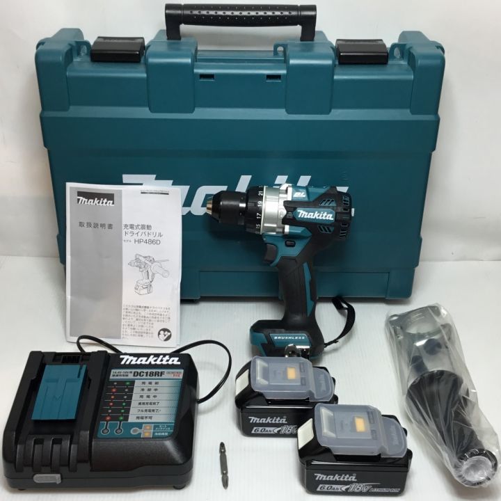 MAKITA マキタ ドライバドリル 18v 未使用品(S) 付属品完備 HP486DRGX ブルー｜中古｜なんでもリサイクルビッグバン