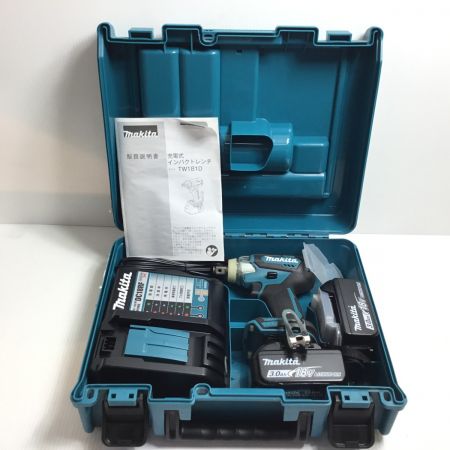  MAKITA マキタ インパクトレンチ 充電器・充電池2個・ケース付 コードレス式 18v TW181D ブルー