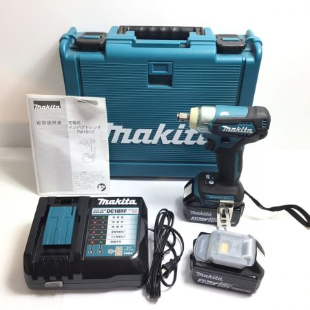  MAKITA マキタ インパクトレンチ 充電器・充電池2個・ケース付 コードレス式 18v TW181D ブルー