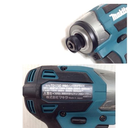  MAKITA マキタ インパクトドライバ 未使用品(S) 付属品完備 コードレス式 18v TD173DRGX ブルー
