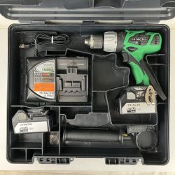 ЗЗ HITACHI 日立 18v 16mm 振動ドライバドリル バッテリーx2 充電器 ケース付 DV18DBL グリーン Cランク