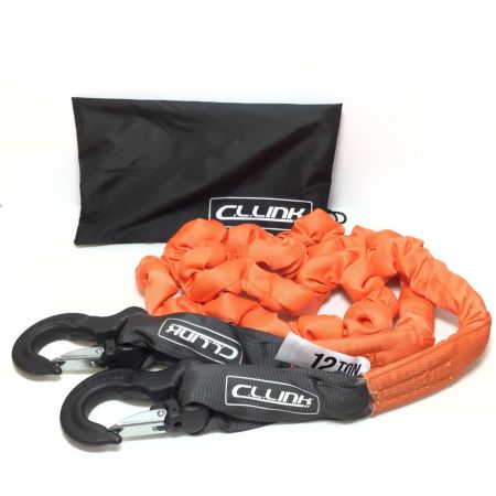  CLLINK シーエルリンク けん引ロープ 12t 4.8m 袋付 オレンジ×ブラック