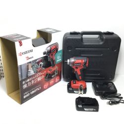 ΘΘ KYOCERA キョウセラ インパクトドライバ 程度A 充電器・充電池2個・ケース付 コードレス式 18v BID-1807 レッド Aランク