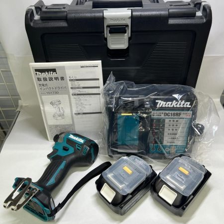  MAKITA マキタ 充電式インパクトドライバ 18V 6Ah バッテリ2本 充電器 ケース付 TD173DRGX ブルー 未使用品