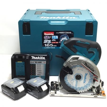  MAKITA マキタ 丸のこ 未使用品(S) 充電器・充電池2個・ケース付 165mm 18v HS631DGXS
