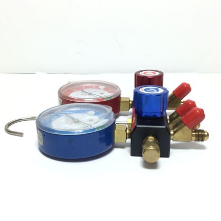  Asada マニホールド 程度B 黄/青ホース・ケース付 R410A/R32