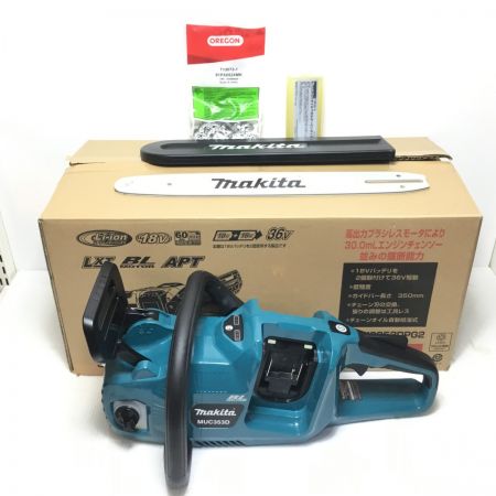 MAKITA マキタ チェーンソー 開封品(S) 付属品完備 コードレス式 350mm 18v+18v MUC353D ブルー
