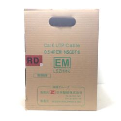 ΘΘ 日本製線株式会社 UTPケーブル 未使用品(S) 300m/12kg Cat6 0.5-4PEMNSGDT6 レッド Sランク