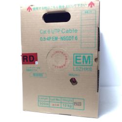 ΘΘ 日本製線株式会社 UTPケーブル 未使用品(S) 300m/12kg Cat6 0.5-4PEMNSGDT6 レッド Sランク