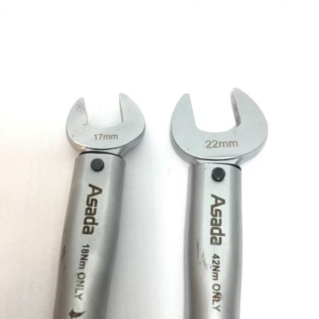  Asada トルクレンチ2本セット 程度B 17mm×18Nm/22mm×42Nm