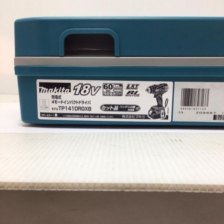  MAKITA マキタ 4モードインパクトドライバ ブラック 未使用品(S) 充電器・充電池2個・ケース付 コードレス式 18v 209887 TP141DRGXB ブラック
