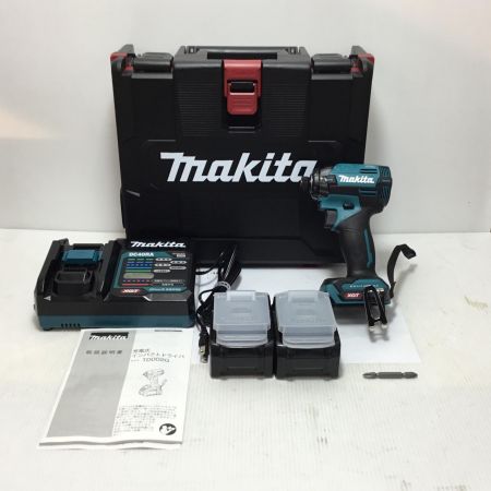  MAKITA マキタ インパクトドライバ 未使用品(S) 充電器・充電池2個・ケース付 コードレス式 40v 129481 TD002GRDX ブルー