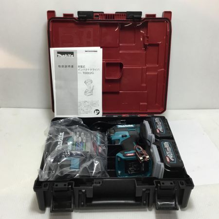  MAKITA マキタ インパクトドライバ 未使用品(S) 充電器・充電池2個・ケース付 コードレス式 40v 129481 TD002GRDX ブルー