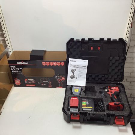 UUBERMANN インパクトレンチ 未使用品(S) 充電器・充電池1個・ケース付 コードレス式 18v Y740340  UB18VIWBL320BFS レッド
