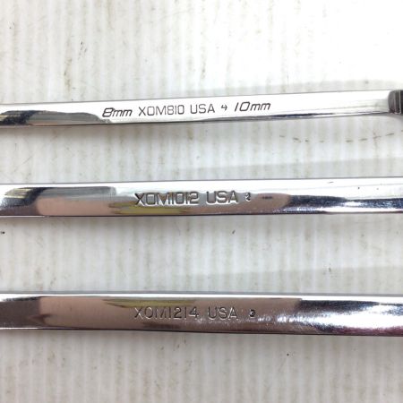  Snap-on スナップオン ハンドツール 両口メガネレンチ 程度B 3本セット 使用感有 ディープオフセットスタンダード XOM1214/1012/810