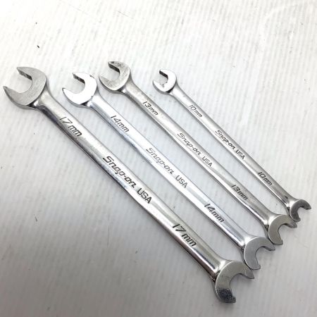  Snap-on スナップオン ハンドツール オープンエンドレンチセット 程度B 4本セット 17mm/14mm/13mm/10mm 使用感有 SRSM17/14/13/10