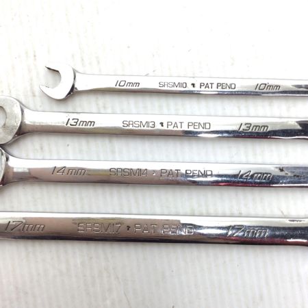  Snap-on スナップオン ハンドツール オープンエンドレンチセット 程度B 4本セット 17mm/14mm/13mm/10mm 使用感有 SRSM17/14/13/10