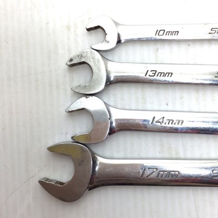  Snap-on スナップオン ハンドツール オープンエンドレンチセット 程度B 4本セット 17mm/14mm/13mm/10mm 使用感有 SRSM17/14/13/10