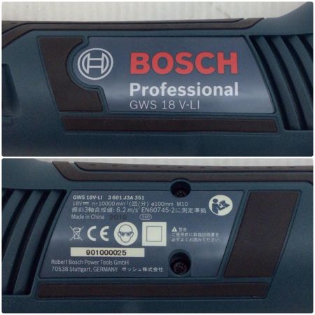  BOSCH ボッシュ ディスクグラインダー  未使用品(S) 取説・ハンドル コードレス式 18v GWS18V-Li