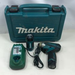 ◇◇ MAKITA マキタ 電動工具 インパクトドライバ 充電器・充電池2個・ケース付 TD090D ブルー Cランク