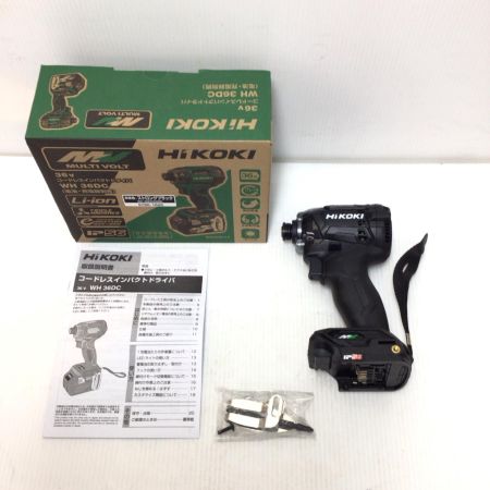  HiKOKI ハイコーキ インパクトドライバ 未使用品(S) 本体のみ コードレス式 36v J8400195 (NN) WH36DC ブラック
