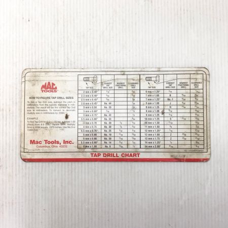  MAC TOOLS マック タップダイスセット 程度C 8017TS レッド