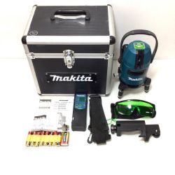 ΘΘ MAKITA マキタ レーザー墨出し器  程度B 受光器、ケース付 コードレス式 電池パック付き 1.5ｖ 1906127 グリーンレーザー SK10GD ブルー Bランク
