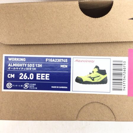  MIZUNO ミズノ 安全靴 未使用品(S) 26.0cm  F1GA230745 イエロー×ブラック