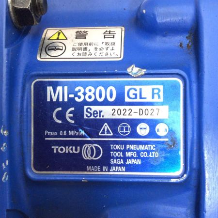  TOKU エアインパクトレンチ 程度B 本体のみ 常圧 使用感有 MI-3800GLR ブルー