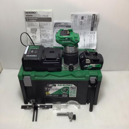  HiKOKI ハイコーキ トリマー 程度A 充電器・充電池1個・システムケース付 コードレス式 36v C211695 使用感有 M3608DA グリーン