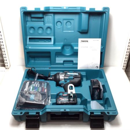  MAKITA マキタ インパクトレンチ 未使用品(S) 充電器・充電池2個・ケース付 コードレス式 40v 35791 TW001GRDX ブルー